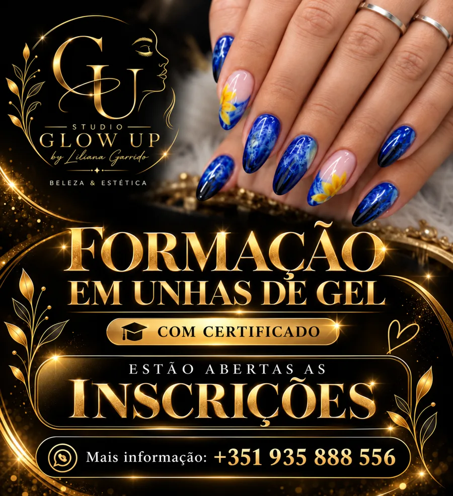 Formação em unhas de gel com certificado no Studio Glow Up. Estão abertas as inscrições.
